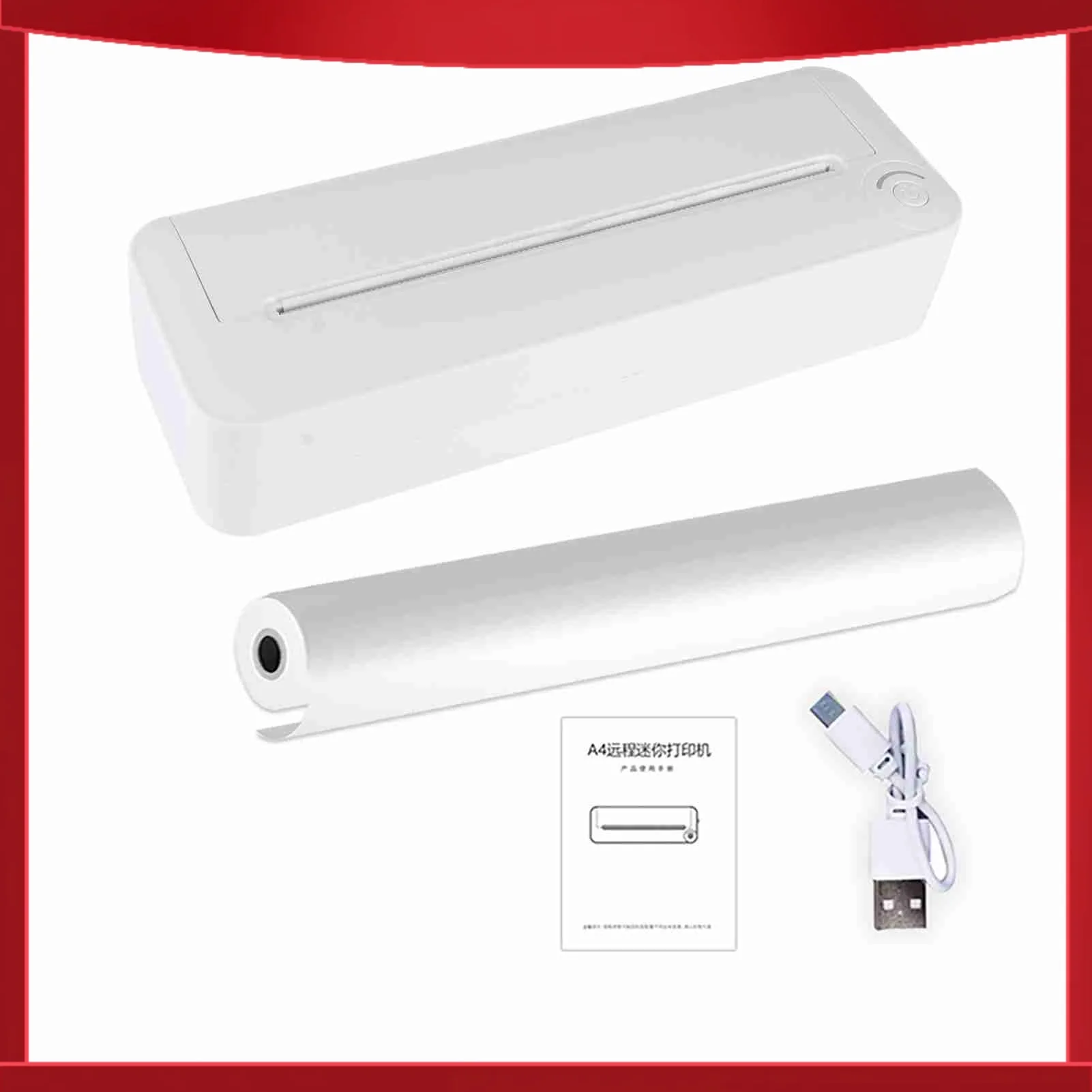 

Thermal Printer 200dpi Bluetooth USB Connection Rechargeable Portable Wireless A4 Printer for Text Picture Exam Paper