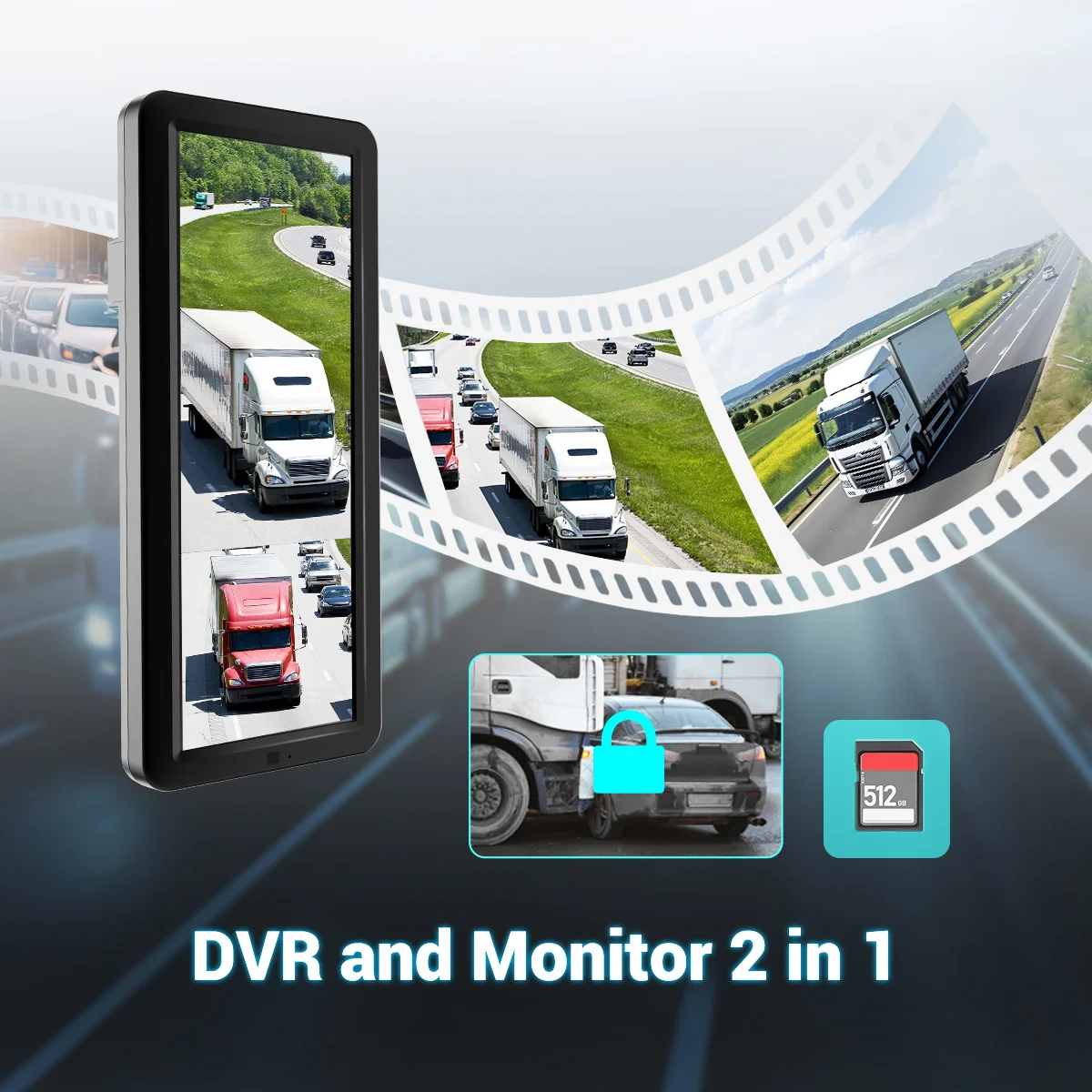 12.3 Inch HD Electronic Rearview Mirror System With 2 X AHD Inputs