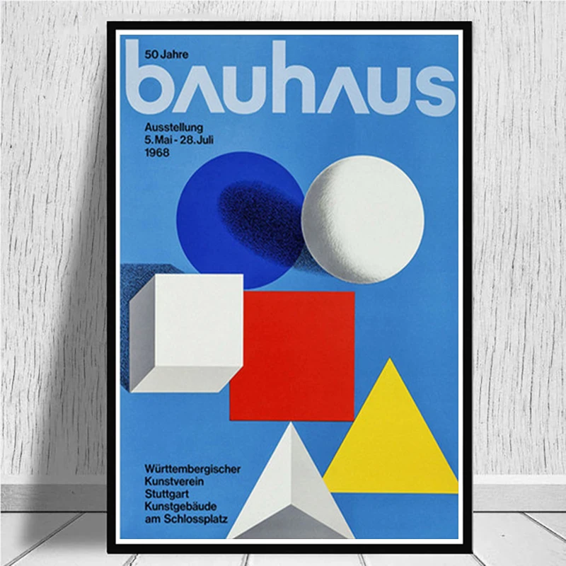 Japan Bauhaus Exhibition Modern Geometric Abstract Poster Nordic