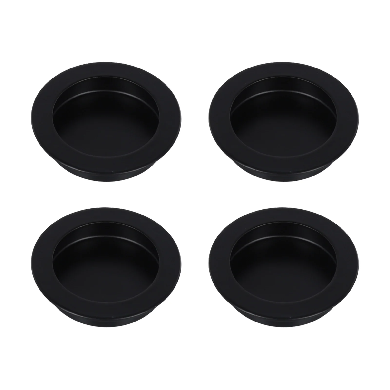 

4PCS Recessed Cabinet Handle Drawer Knobs Round Finger Pull Furniture Sliding Door Handle Flush Pocket Inset Edge Pulls Hardware