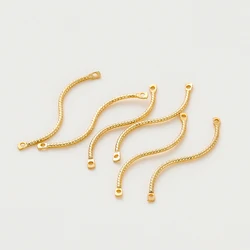 20Pcs 14K/18K Gold Color Plated Brass S-shape Double Hanging Earrings Connectors for DIY Earring  Jewelry Making Accessories
