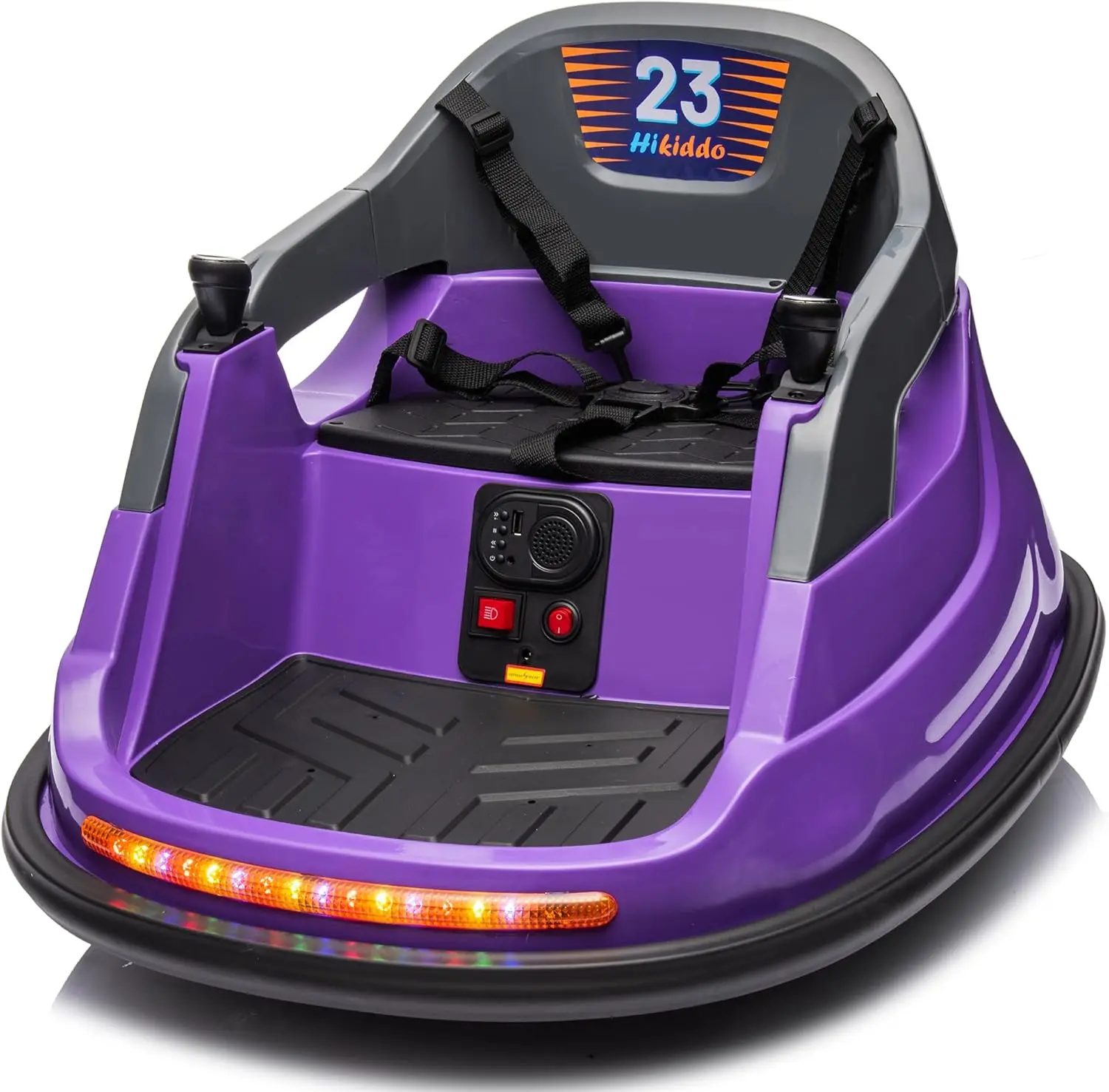 Carro de pára-choque para bebês, carro de pára-choque elétrico infantil de 6V para crianças com controle remoto, Bluetooth - Roxo