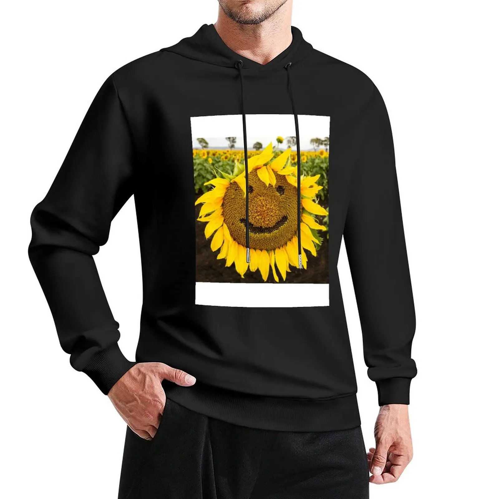 Sunflower Face Pullover Hoodie autumn new products man hoodie