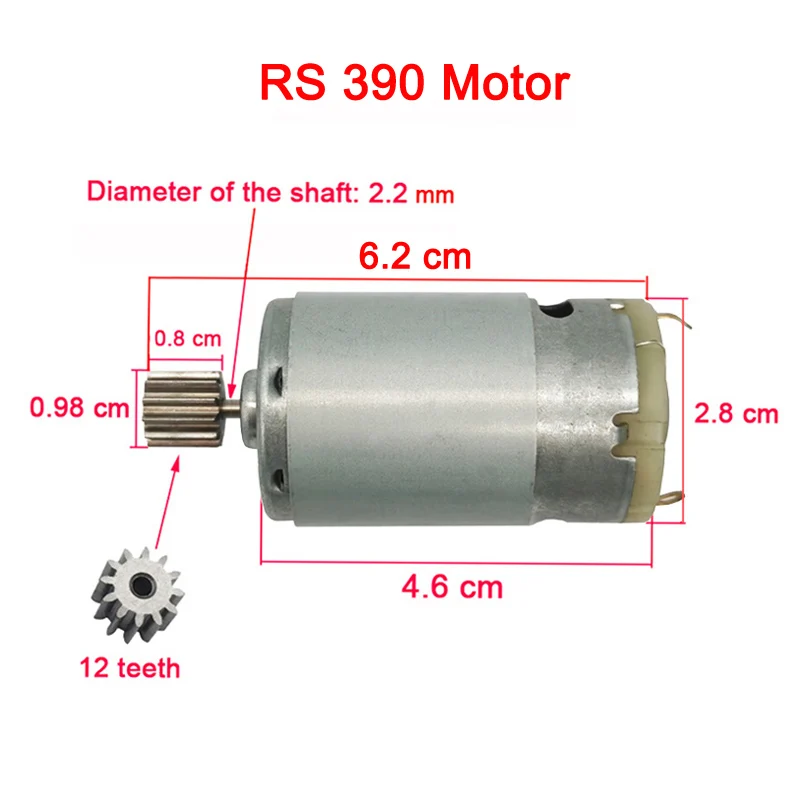 Moteur DC RS390 5000 Tr/min – 12V/24V, Boîte De Vitesses De Direction, Pour Voiture Jouet, Poussette électrique, Perceuse, 16,5 Cm