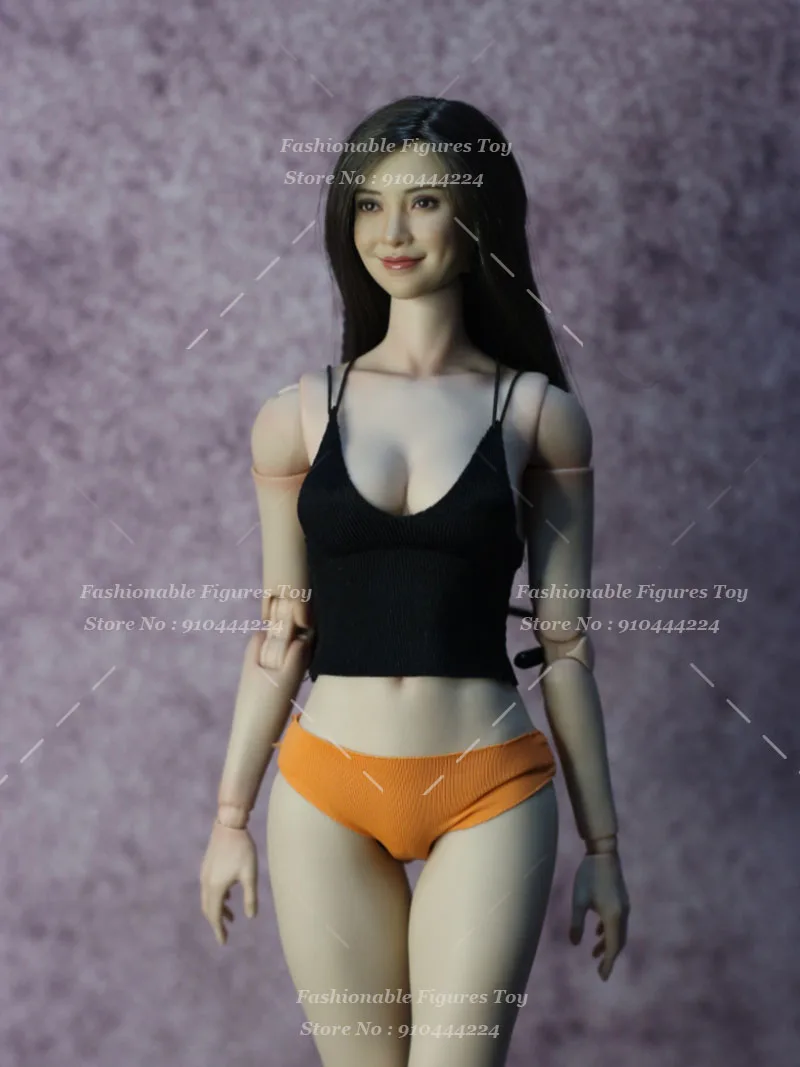 

DMTOYS 1/6 Scale Women Soldier Crop Tops Clothes Casual Trend Solid Color Slim Sling Tank Top Fit 12-inch Action Figure Doll