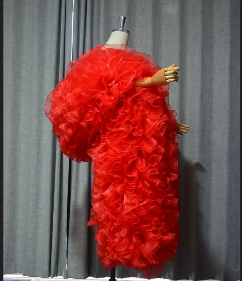 Fluffy Ruffle Organza Cape, Boas Xaile, Tippet Cape, Banquetes Wraps, Opera Cape, Acessório de casamento, Cor personalizada, Palco, Bola, Party Club, Moda