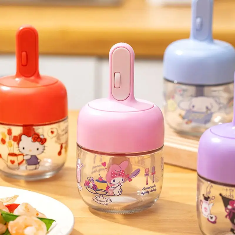 Sanrio Hello Kitty Kruiden Fles Kuromi Mijn Melodie Cinnamoroll Kawaii Grote Capaciteit Keuken Rollende Telescopische Kruiderij Pot