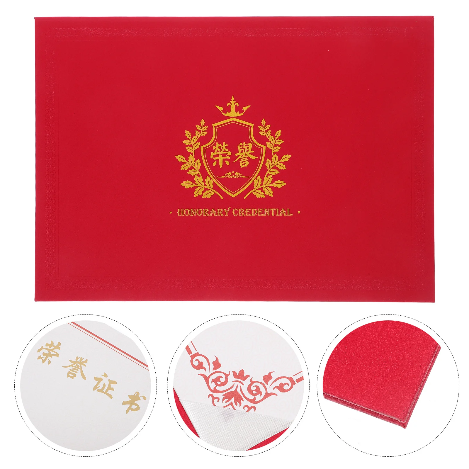 

Red Diploma Cover Certificate Holder For Graduation Award Recognition Certificate Paper Folder Document Case Presentation