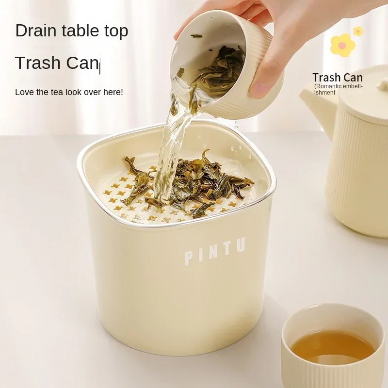 Good-looking Desktop Trash Bin Office Uncovered Classification Garbage Box Mini Living Room Wastebasket Tea Drain Bucket