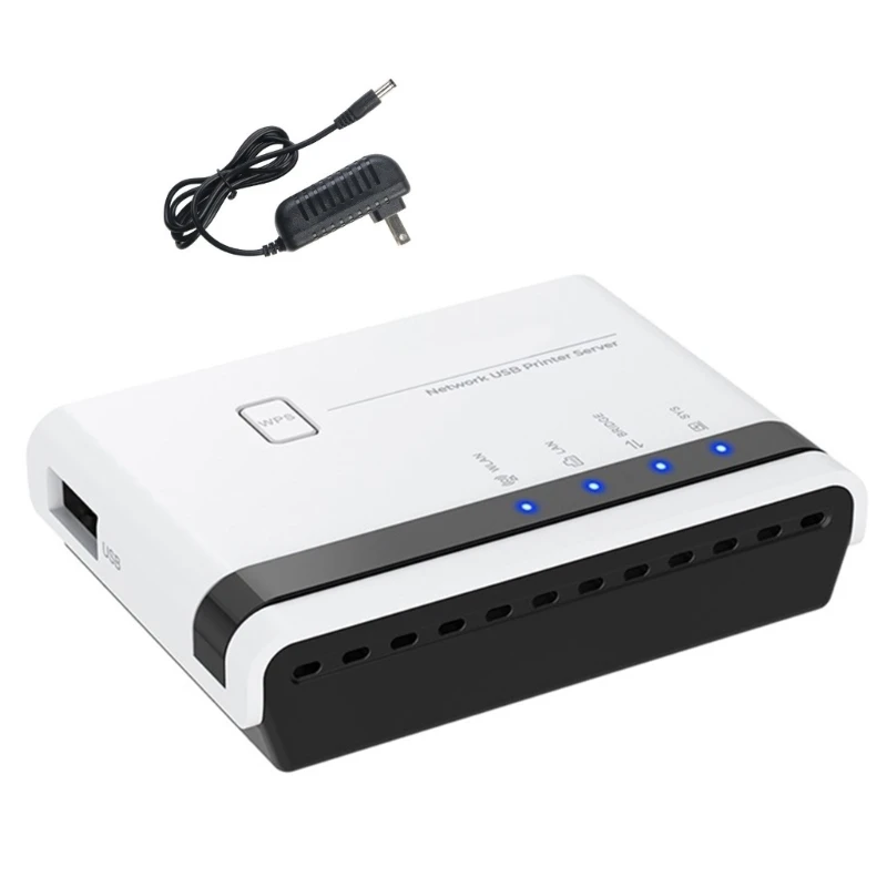 Wireless Print Server USB2.0 Print Server with 10/100Mbps LAN & Bridge Corded/Wireless/Standalone USB2.0 Printers Server