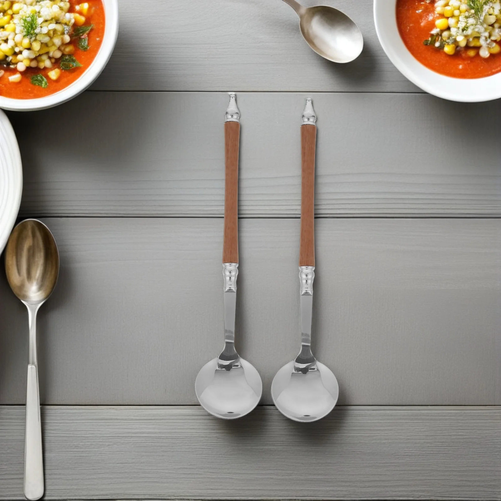 

Western Dinner Spoons Vintage Design Elegant Flatware Set Premium Quality Stainless Steel for Fine Dining