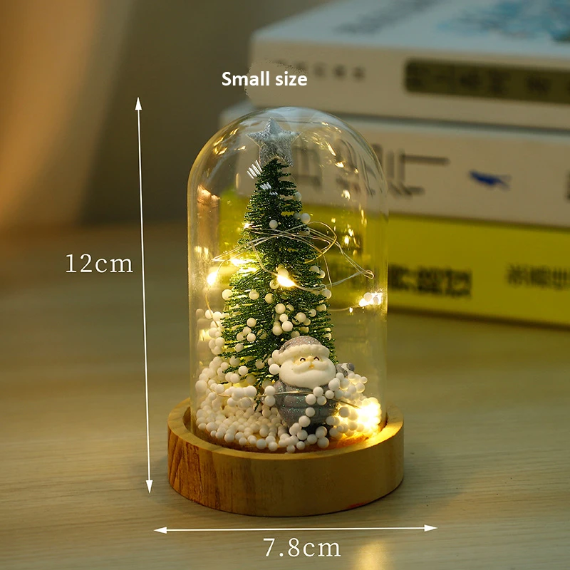 Christmas LED Night Light with Santa Claus and Snowflake DIY Creative Decoration Holiday Gift Battery Operated Home Decor