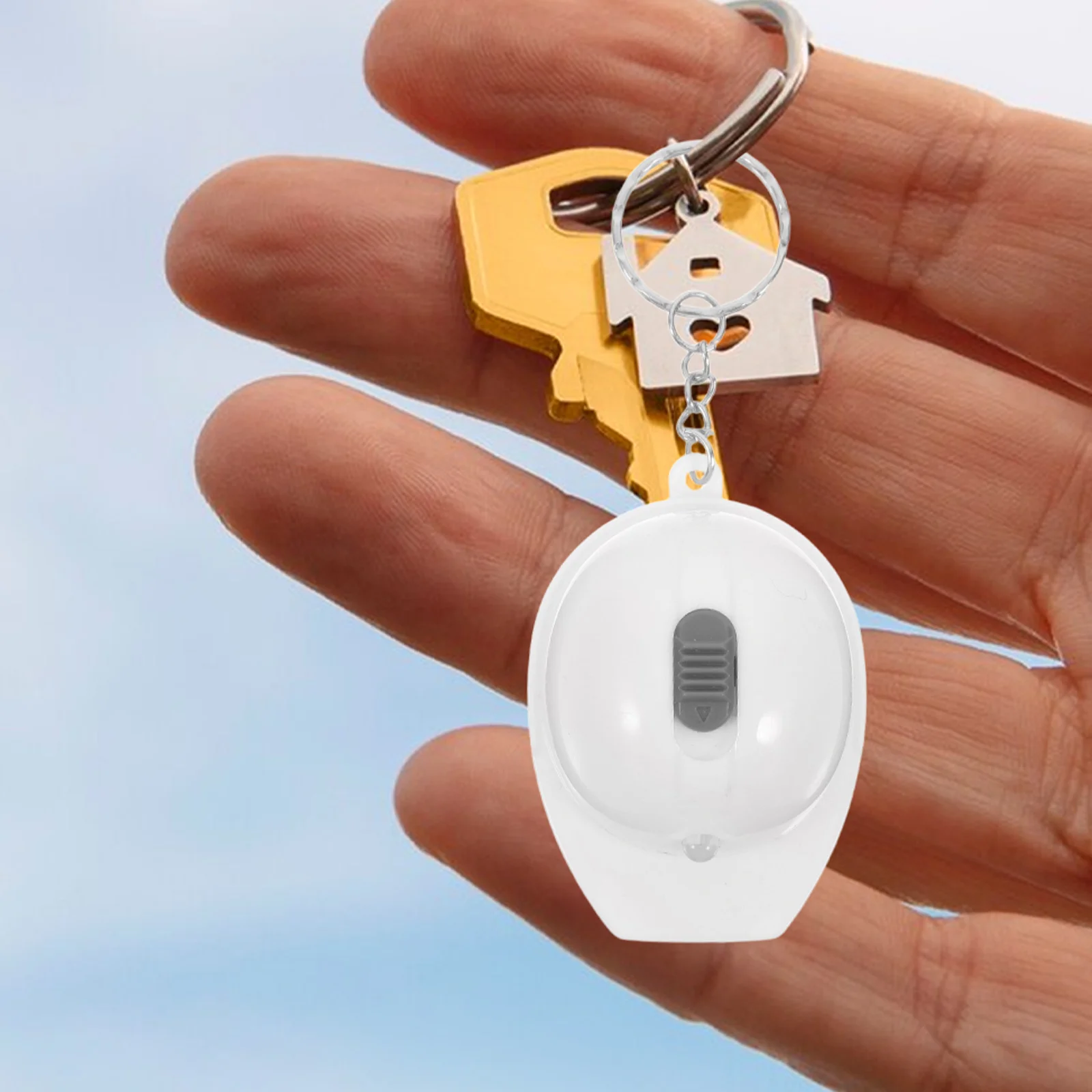 10pcs 미니 손전등 키 체인 흰색 작은 크기 휴대용 LED 라이트 생일 파티 선물 건설 테마 키 링 핸디 도구