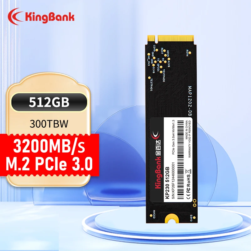 KingBank M2 SSD NVMe 512GB M.2 PCIe 512GB Solid State Disk 2280 Internal Hard Drive for Laptop Desktop Micron Chip 3200MB / S