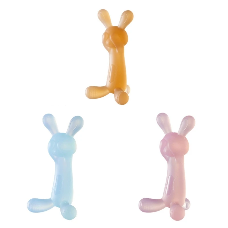 Teething Pain Relief Toy Silicone Baby Teether Newborn Baby Molar Chewing Toy  Rabbit Teether Education Sensory Toy QX2D