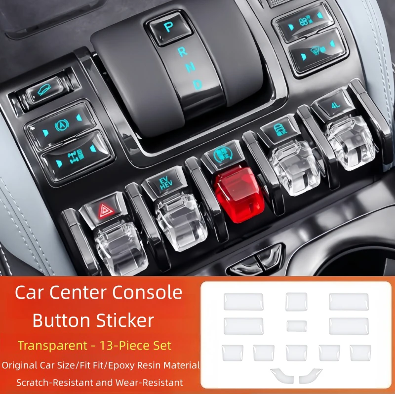 Fit for BYD Leopard 5 23-25 Modified Car Refrigerator Knob Button Protective Film Upgrade Part Car Center Console Button Sticker