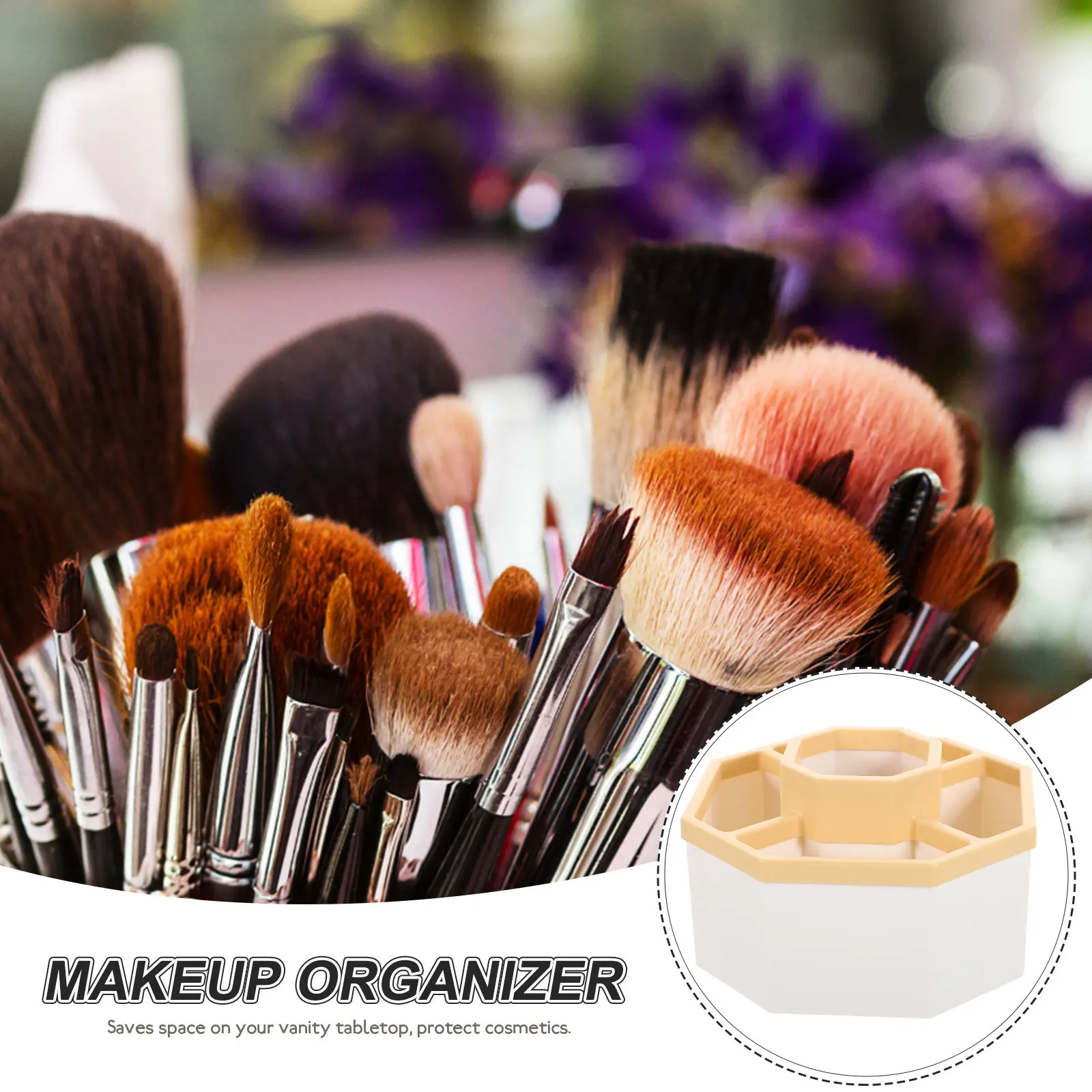 Rotatable Cosmetics Box Multi-Grid Pen Holder Desktop Storage Box Makeup Brush Holder Stationery Organizer Office Sundries