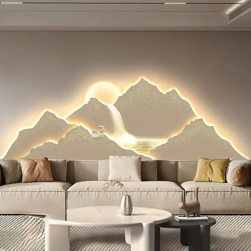 

Back with backers, living room decorative paintings, light luxury sofa background hanging paintings, Rizhao Jinshan wall LED