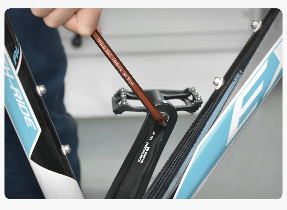 JSHOUBIKE 6/8/15 mm Fahrradpedalschlüssel Inbusschlüssel robustes, langlebiges Pedal-Demontagewerkzeug Fahrradreparaturwerkzeug für MTB Rennrad – Detail 15