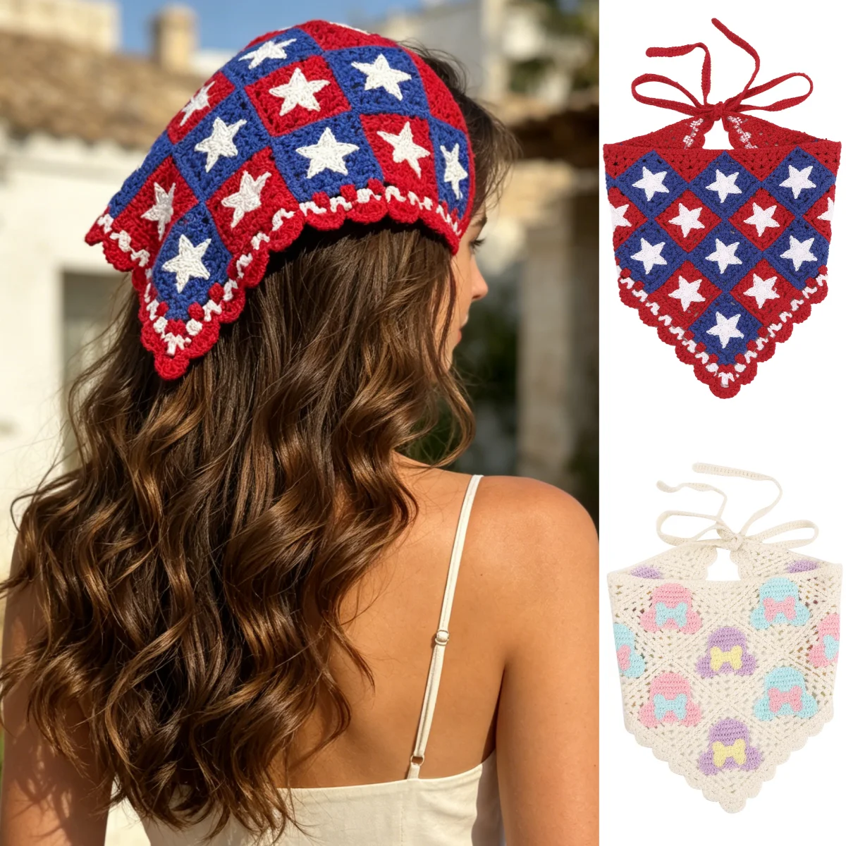1pc Spring Summer Knitted Triangle Headband Women Girls Past