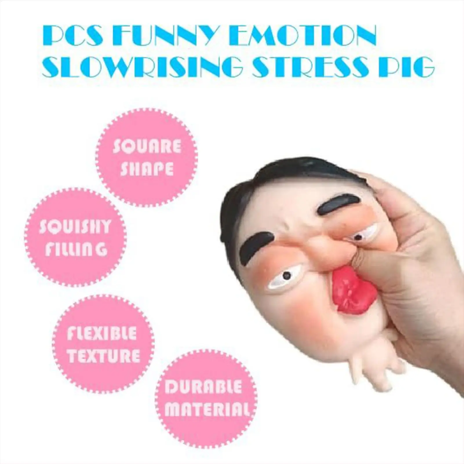 Dekompressionen Squishys Gadgets Ultra Soft zum Auspressen in großer Gesichtsform Stressabbau-Spielzeug Hand-Entspannungsspielzeug