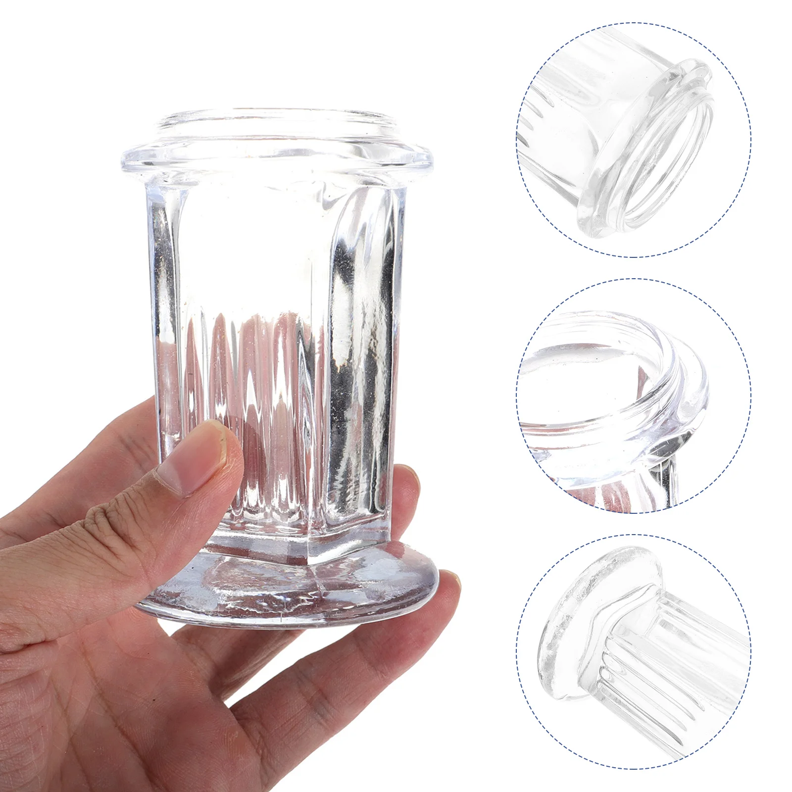 

Glass Staining Jar Mason Jars Laboratory Tank Round Cover 5-Slide Capacity Baby