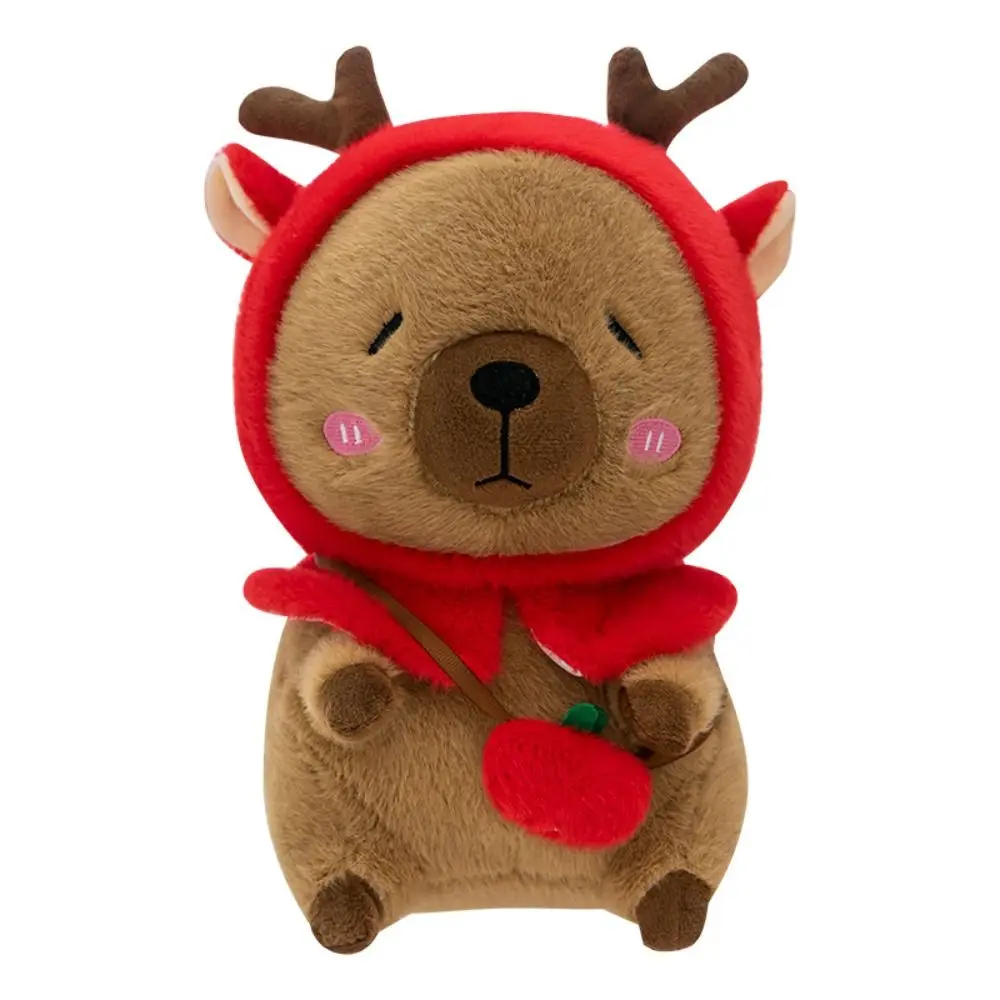 

Funny Reindeer Plush Capybara Plush Toy Soft Brown Cartoon Capybara Cotton Doll Cute Fluffy Capybara Stuffed Doll Birthday