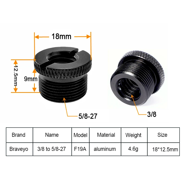 Microphone Accessories Screw 5/8-27 to 3/8-16 1/4-20 Inch Conversion Screw Nut Tripod Adapter Mount for Microphone Stand