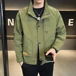 Men's Work Jacket Spring and Autumn Casual Men's Jacket Top Large Pocket Versatile Jacket