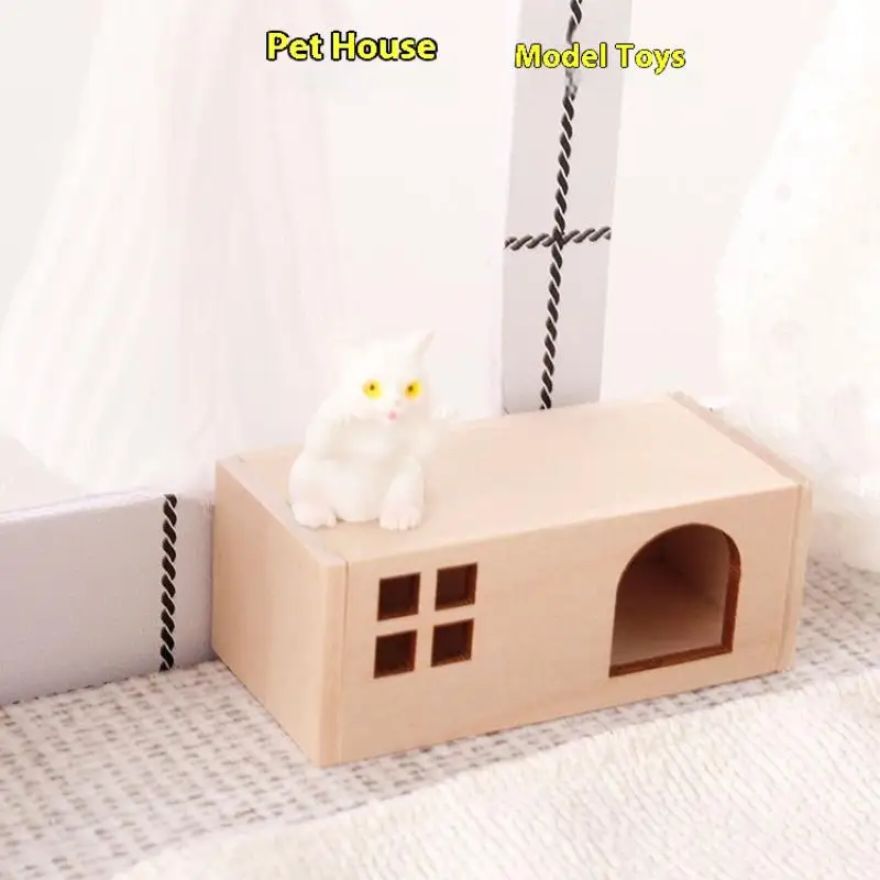 1 Set Accessori per casa delle bambole 1:12 Cuccia in miniatura Casa per animali domestici Gatto e cane Ornamento Mobili Modello Decor Toy