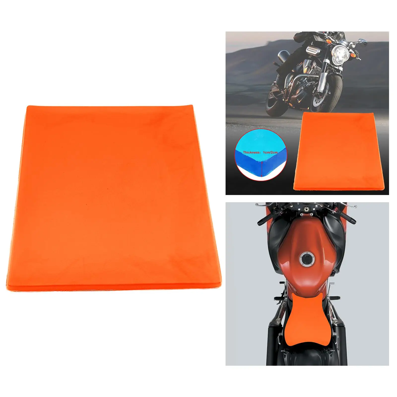

25 x 25 x 2cm Cushion Gel Pad Cooling Orange Gel Pad Fits for Motor Bike
