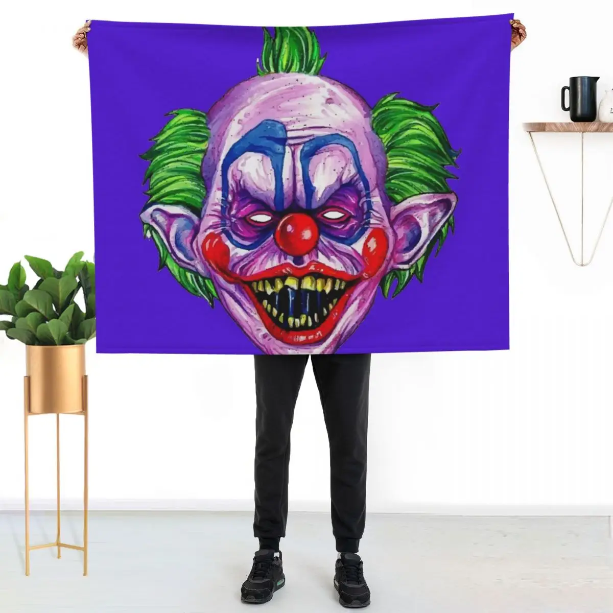 Shorty The Killer Clown Representation Throw Blanket Blankets For Baby halloween Nap For Sofa Thin Beautifuls Blankets