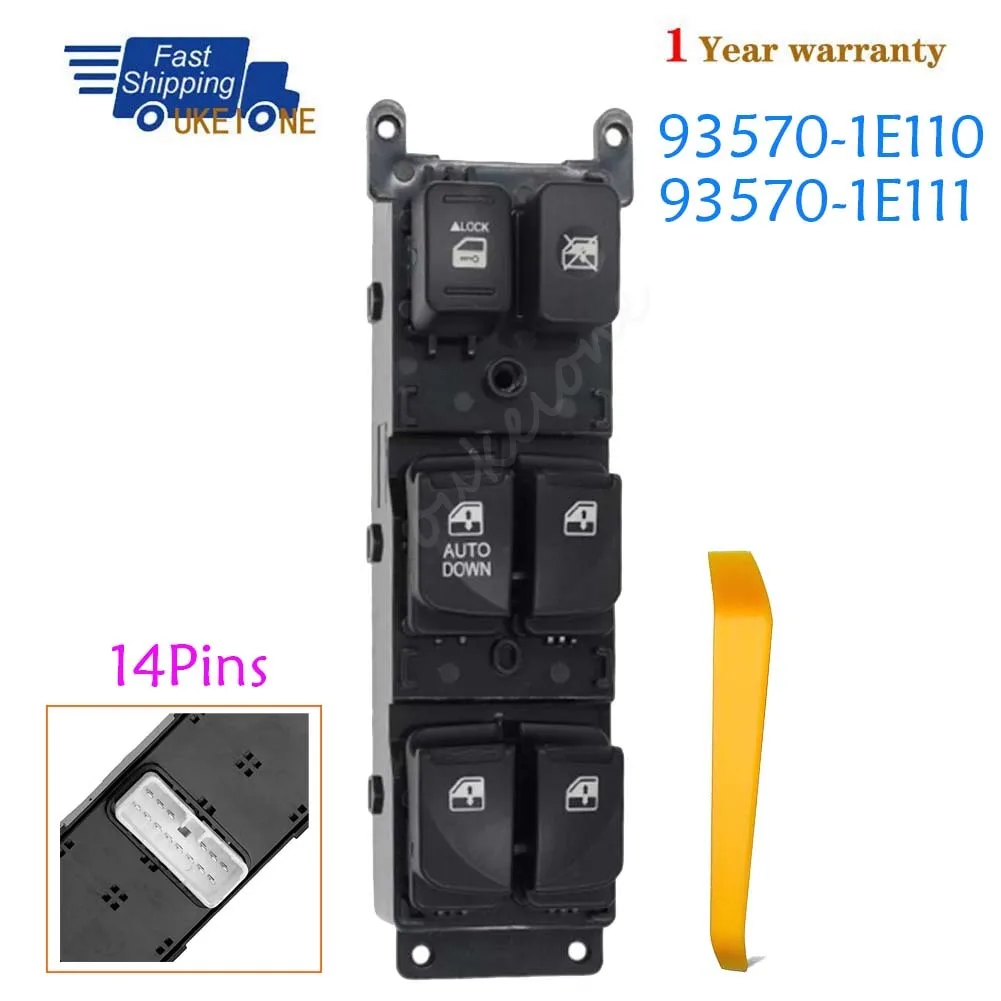 For Hyundai Accent 2007 2008 2009 2010 Front Left Master Driver Side Electric Power Lifter Window Switch 93570-1E110 93570-1E111