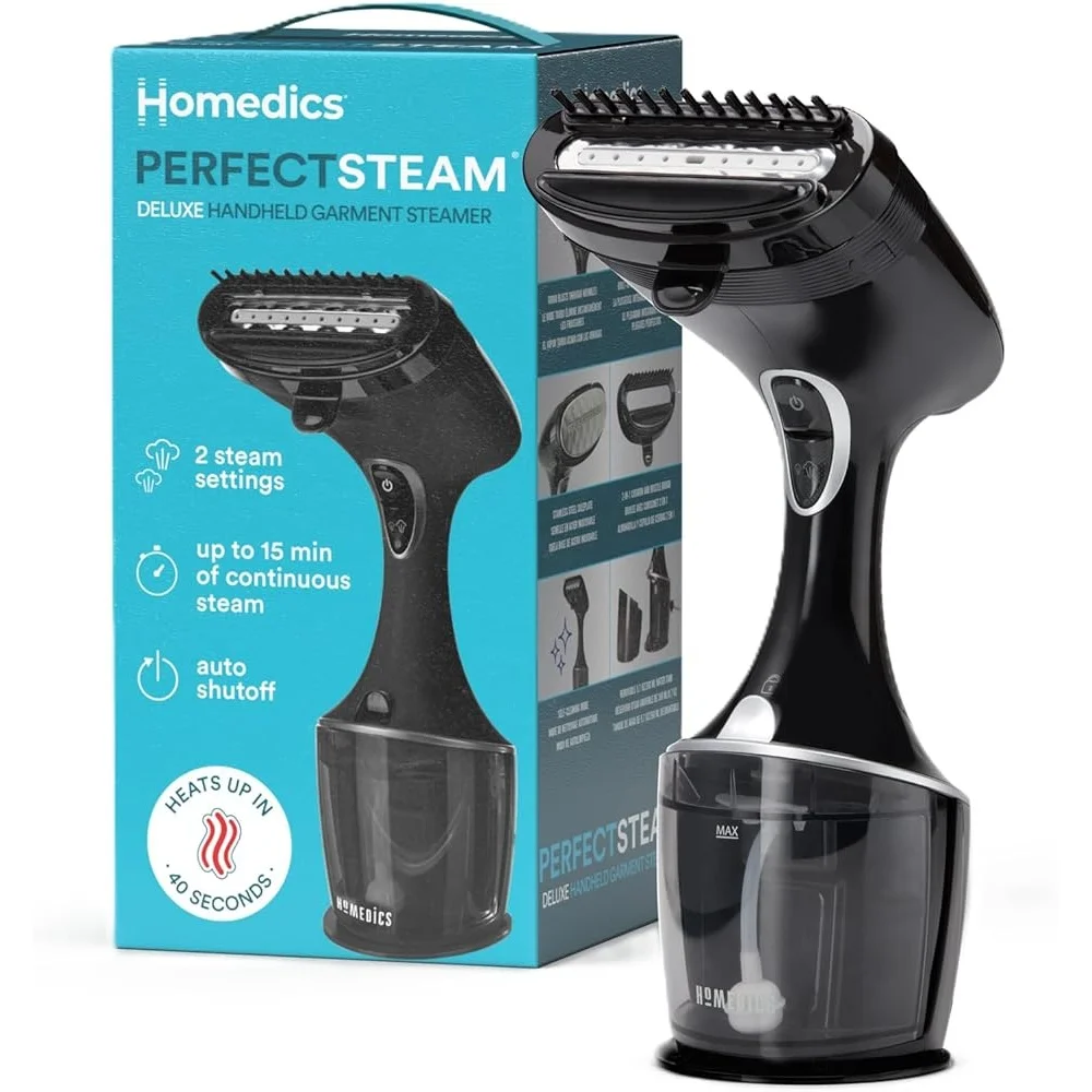 PerfectSteam-vaporizador de ropa portátil de lujo, tecnología Turbo, vapor continuo de 15min, accesorio de pliegue incorporado, calentamiento rápido