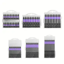 10/20 pçs cabeça de lote magnético ph2 cruz chave de fenda conjunto broca de impacto parafuso liga de aço antiderrapante cruz chave de fenda 25mm/150mm