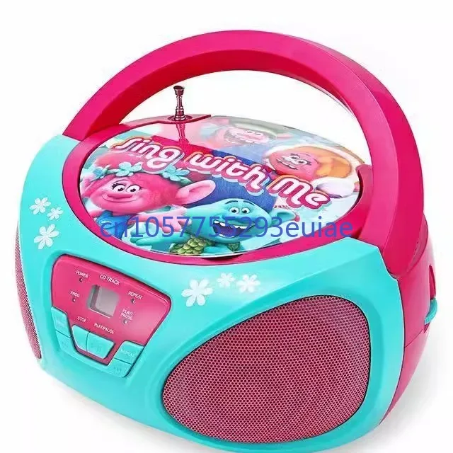 

Cartoon Portable CD Player English Prenatal Education Learning CD Disc Repeat Bread Radio