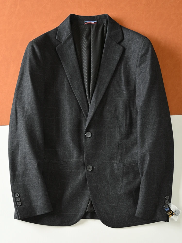 

Высококачественный мужской деловой повседневный клетчатый костюм, дэт, осень-зима, однобортное повседневное пальто с двумя пуговицами, подходит для Faion Urban