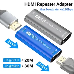 8K kompatybilny z HDMI Repeater Adapter wideo CEC/HDR 30M 4K 60Hz kompatybilny z HDMI 2.1 przedłużacz kabla wzmacniacz sygnału zgodny z HDMI