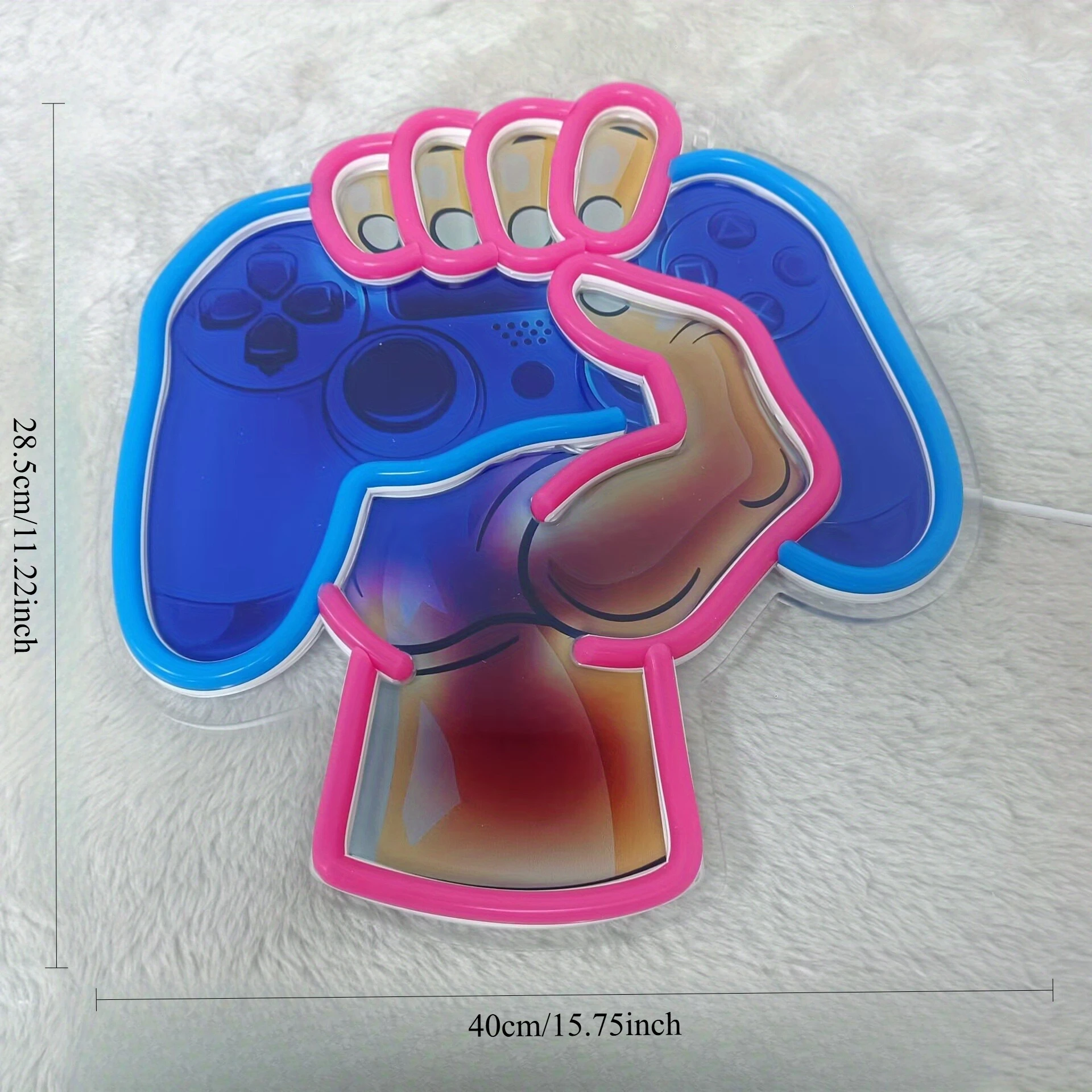 Victory Fist LED Neon Sign USB Dimmable Neon Light Sign for Gameroom Bedroom Bar Livingroom Birthday Party Gift Wall Decor