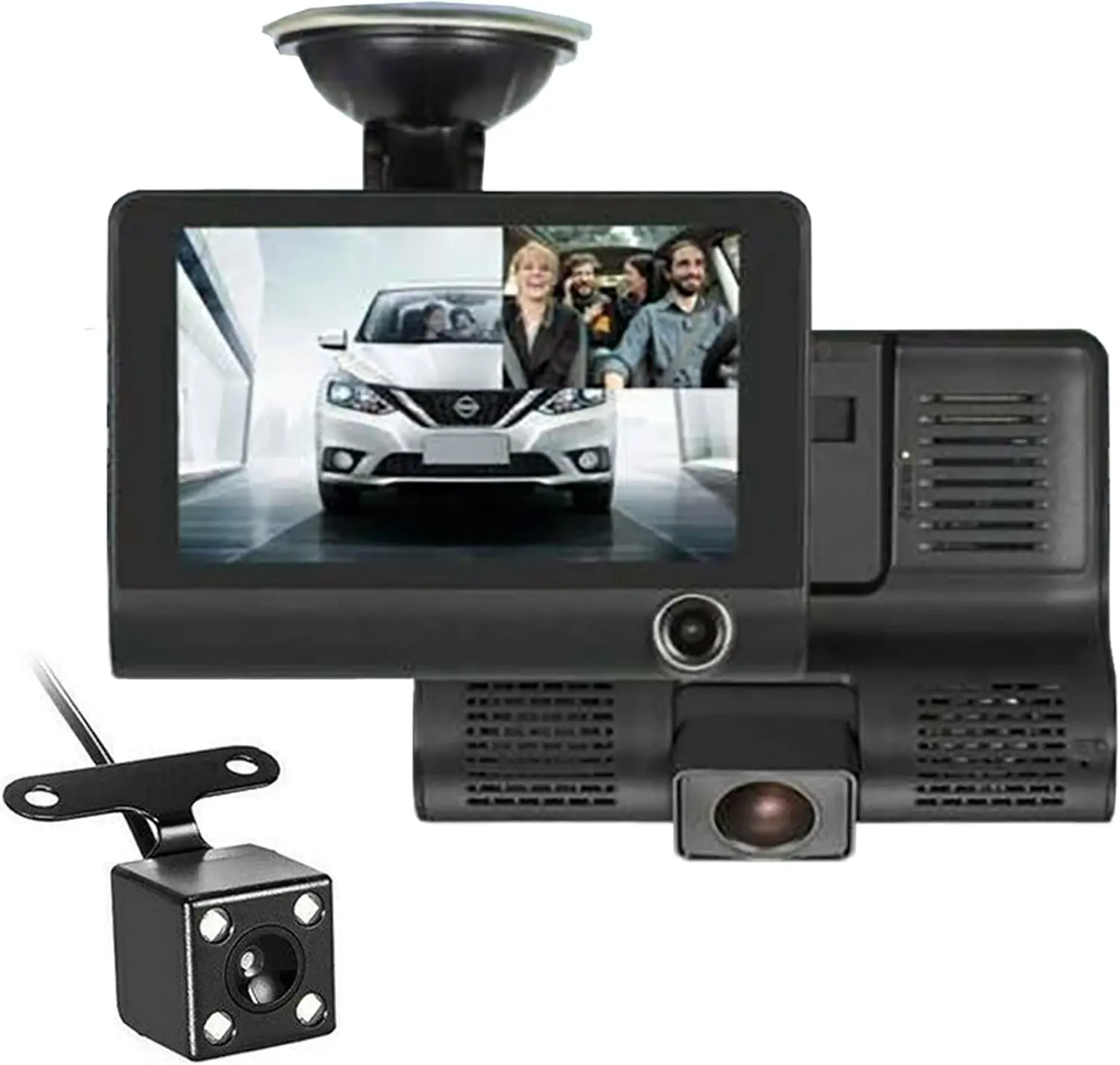 

4-inch Dash Cam Front Rear 1080P 170° Wide Angle Night Vision WDR G-Sensor Parking Monitor Loop Recording Motion Detection