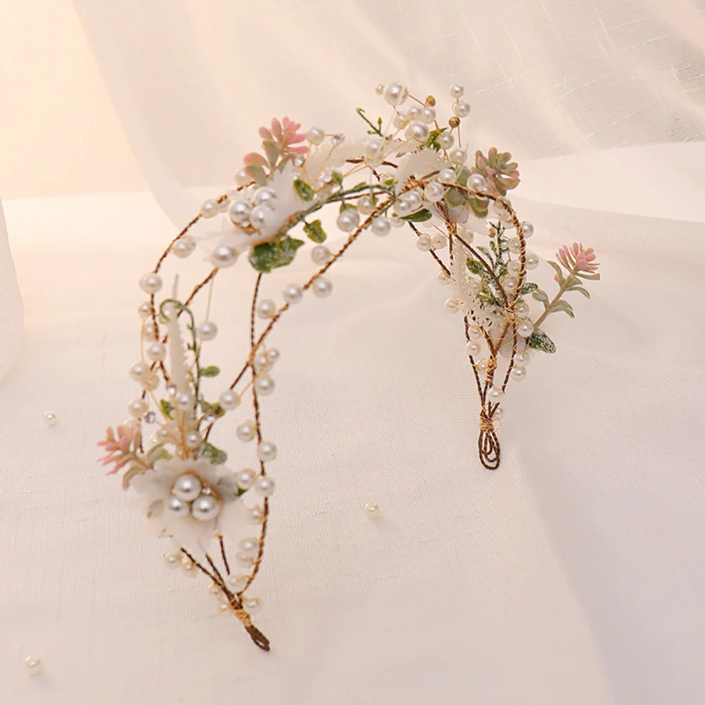 

Exquisite Garland Bride Hairband Pearl Decorative Headwear Wedding Bridal Hair Accessories Sparkling Charm Party Prom Birthday