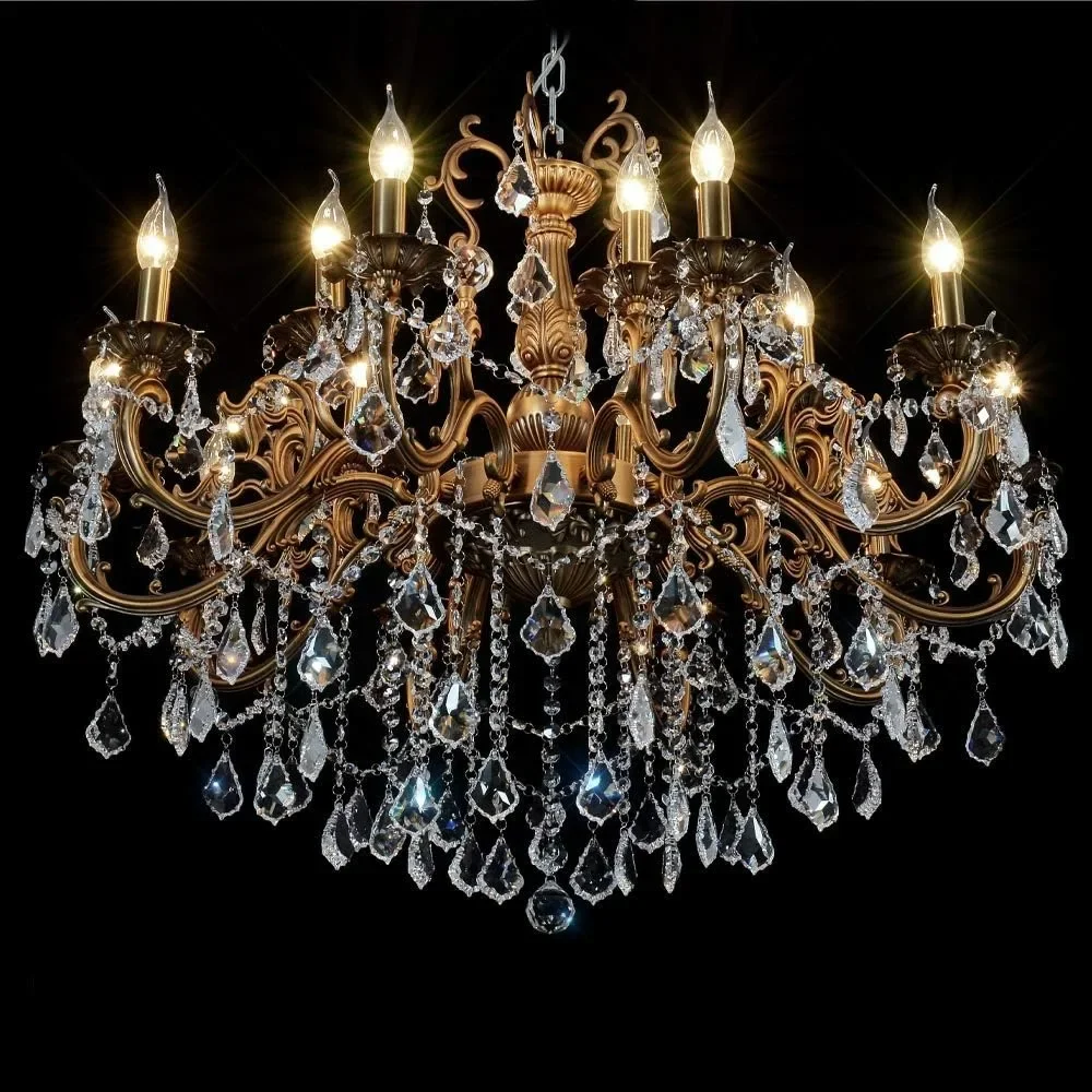 Crystal Chandeliers Contemporary Chandelier Island Lighting 15 Lights Candle Pendant Ceiling Light Fixture Hanging Chandeliers