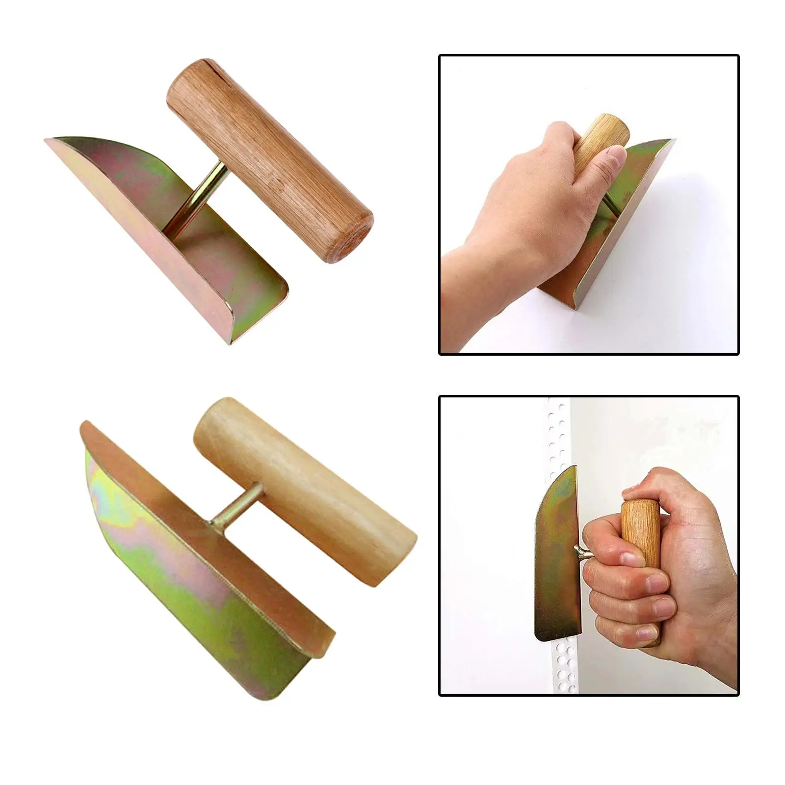 Corner Trowel Masonry Hand Trowel Drywall Finishing Construction Tool Wooden Handle Putty Trowel Small Drywall Corner Tool