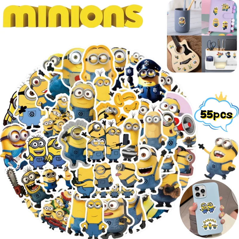 

New Minions Despicable Me Kevin Dave Stuart Sticker High Color Value Cartoon Printing Student Hand Account Decorative Painting