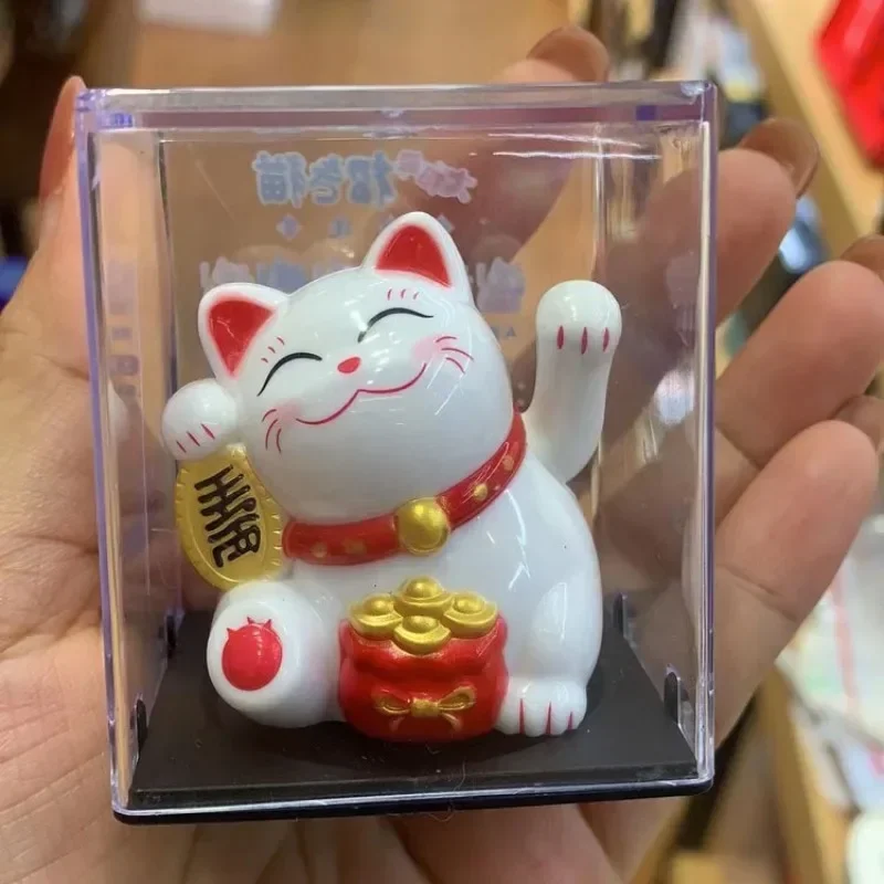 

Solar Powered Lucky Cat Welcoming Chinese Lucky Cat Waving Hand Beckoning Fortune Cat Figurines For Home Decor