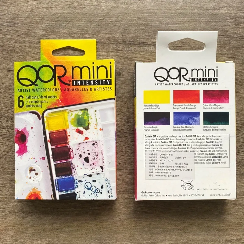 Imagem -02 - American Qor-solid Aquarela Pigment Tube Pack Alta Saturação de Ferro Box Grupo Arte do Artista Pintura Suprimentos 5ml 24 Cores