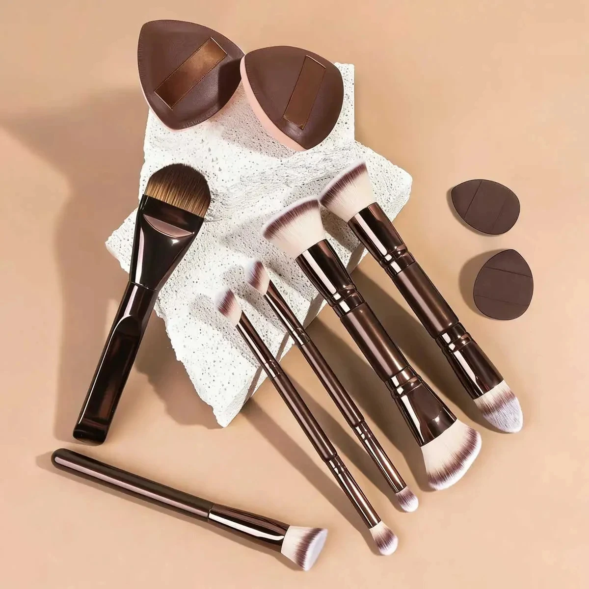 Professional Aluminum Makeup Brush Set, Includes Soft High-Quality Synthetic Hair Makeup Brushes, Foundation Brush, Powder Brush view 6