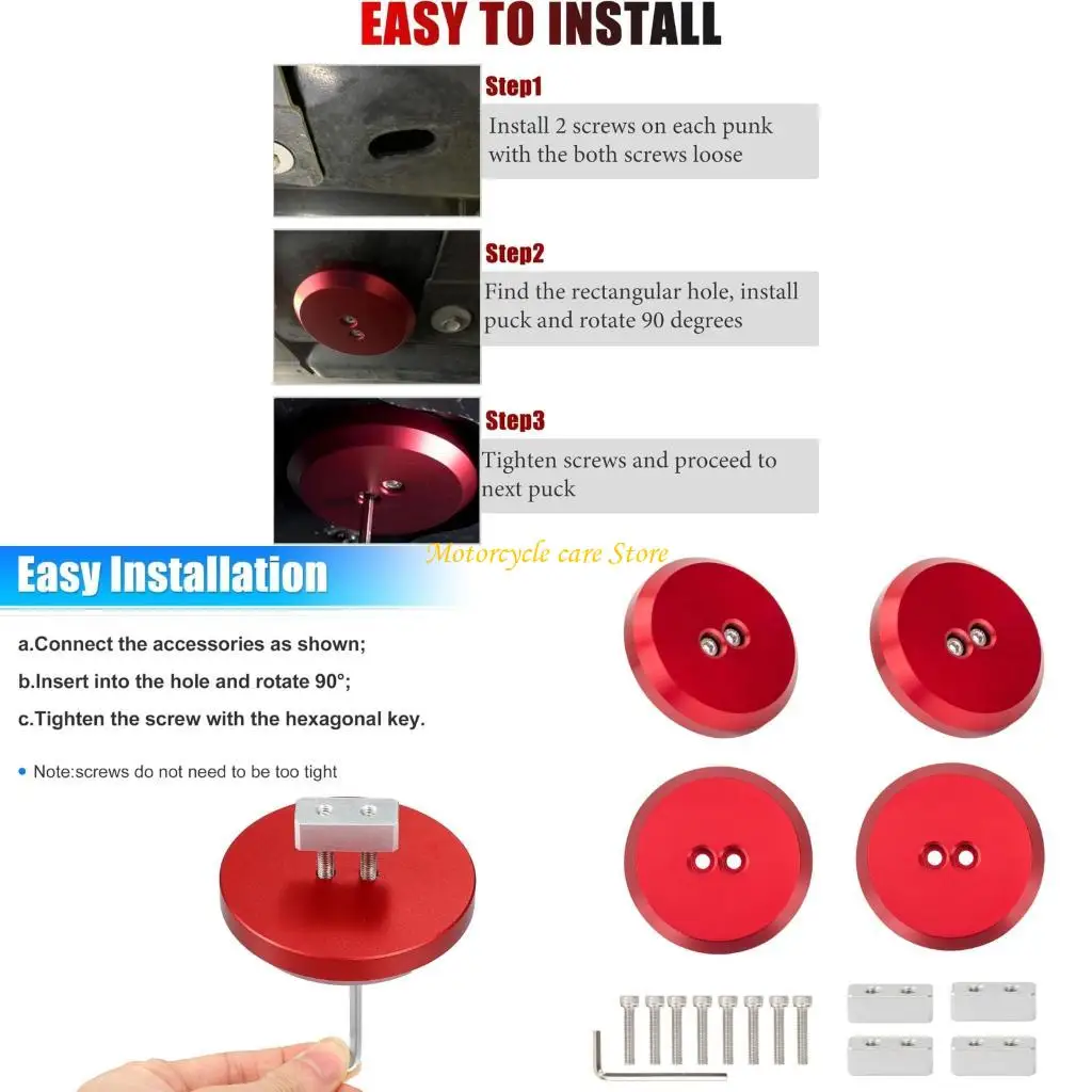 

U75F Automotive Lift Pad Adapters Bolt On Car Lift Pad Universal Vehicle Lift Pad Adapters Easy to Use for Boxster Cayman