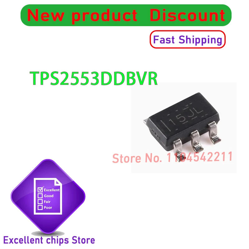10PCS100 STKS/PARTIJ TPS2553DDBVR 15JL SOT23-6 nieuwe originele