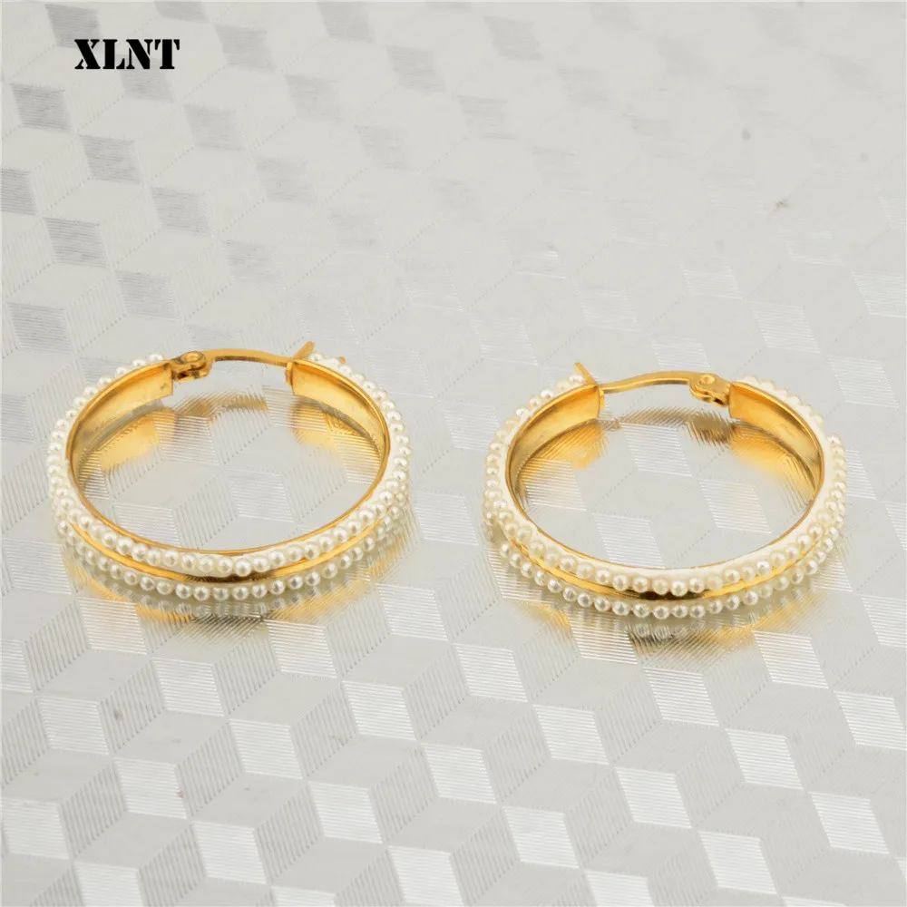 XLNT 2019 baru Vintage Jepang Korea Hoop anting untuk wanita buatan tangan manis Simulasi mutiara lingkaran perhiasan Pendientes hadiah